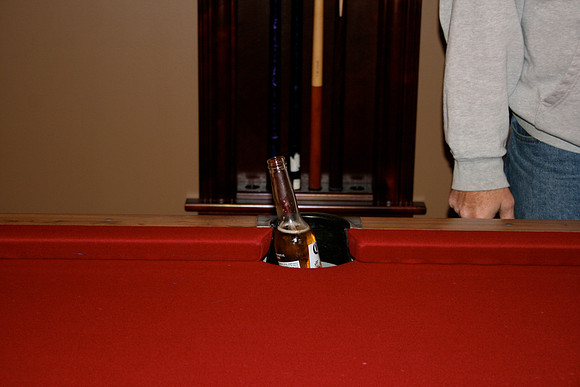 A lone beer in the side pocket